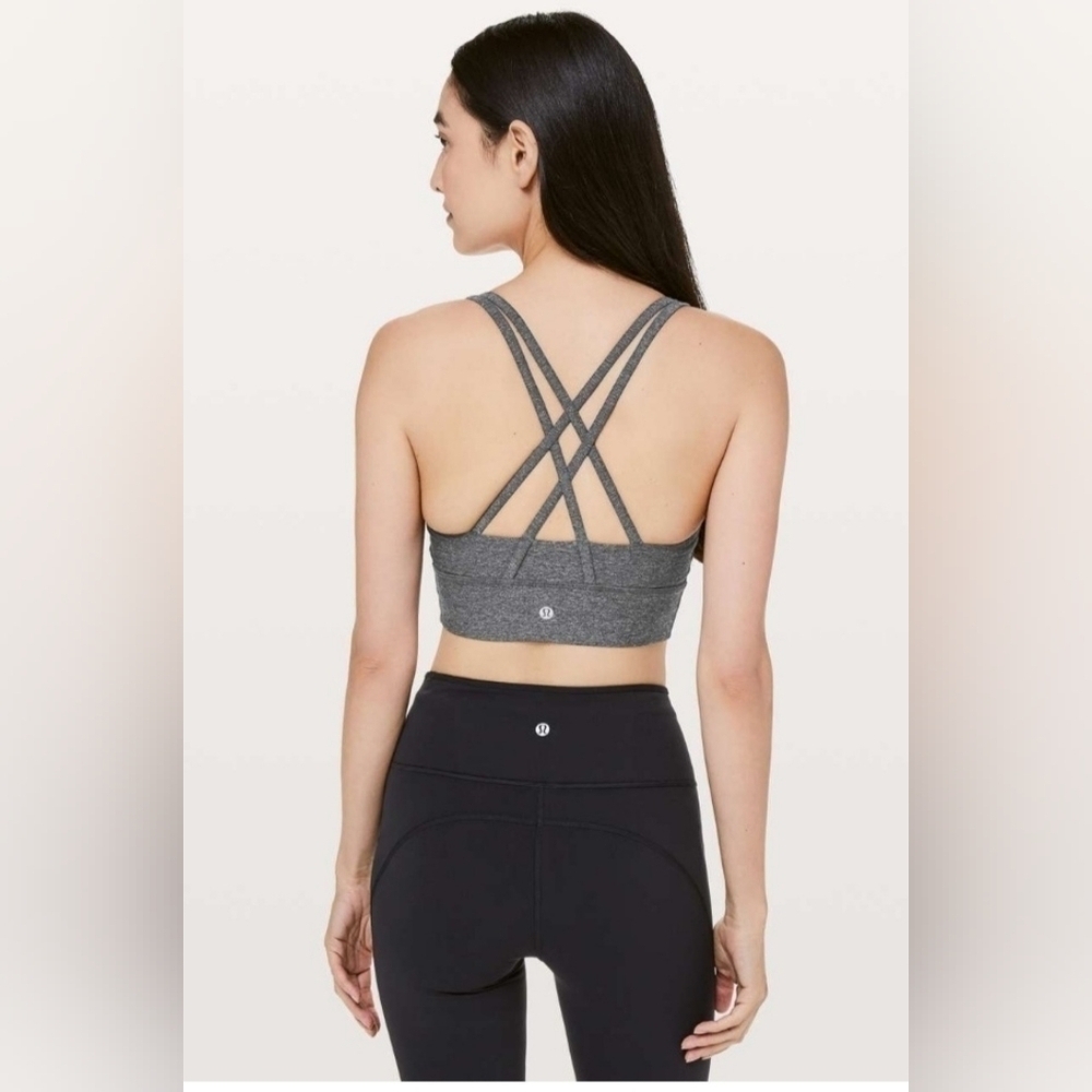 Lululemon Energy Bra*long line heathered Black size 4